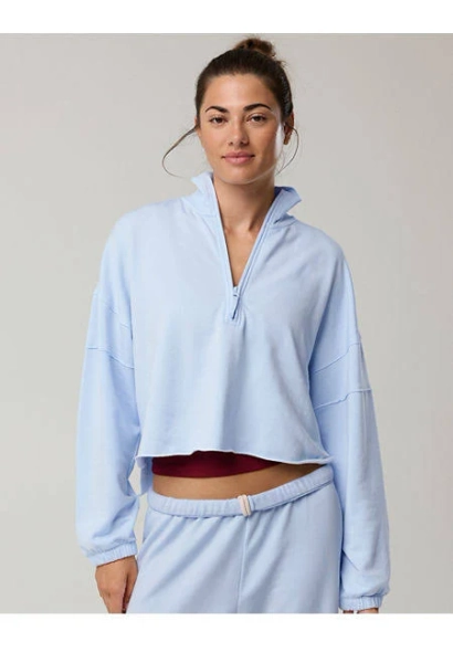 OFFLINE By Aerie OTT Seamed Quarter Zip Sweatshirt Women's