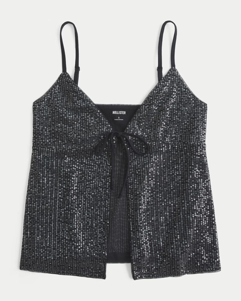 Sequin Flyaway Babydoll Cami
