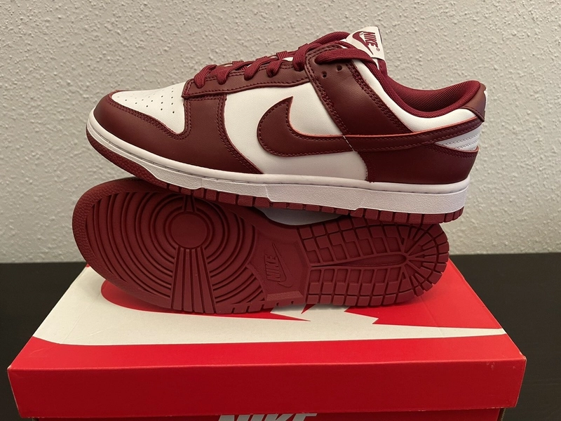 New Nike Dunk Low Retro 'Team Red' Burgundy White DD1391-601 Men's Size 9.5