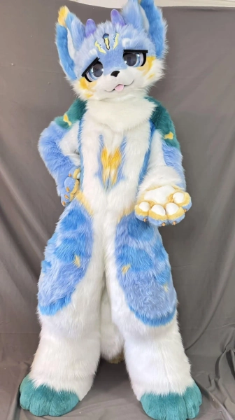 Blue Dragon Fish King Full Body Suit, Customized Kenomo Fur Clothing, Fursuit Accessories, Fursuit Head, Fantasy Creature, Cosplay Gifts
