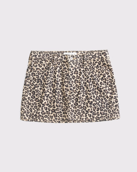 Mid Rise Denim Mini Skirt