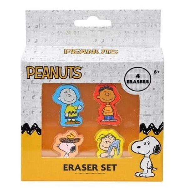 Peanuts 4pk Shaped Erasers in Box, Size: 4 x 1