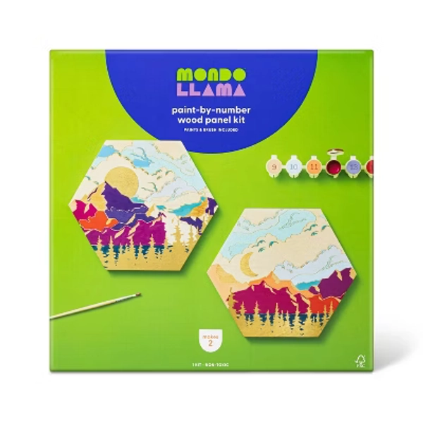 2pk Paint by Number Wood Panels - Mondo Llama™