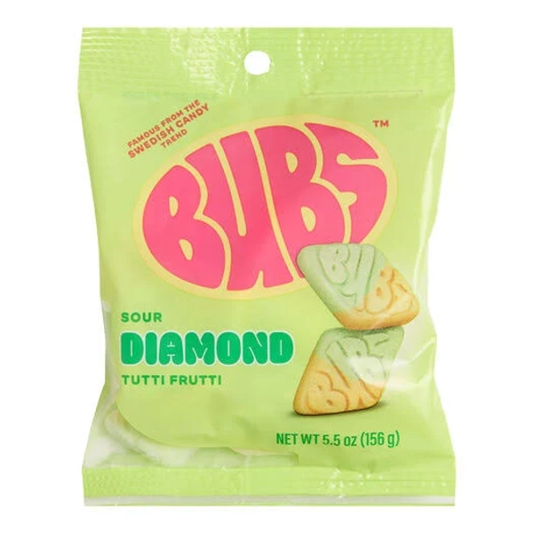 World Market Bubs Sour Tutti Frutti Diamond Gummy Candy