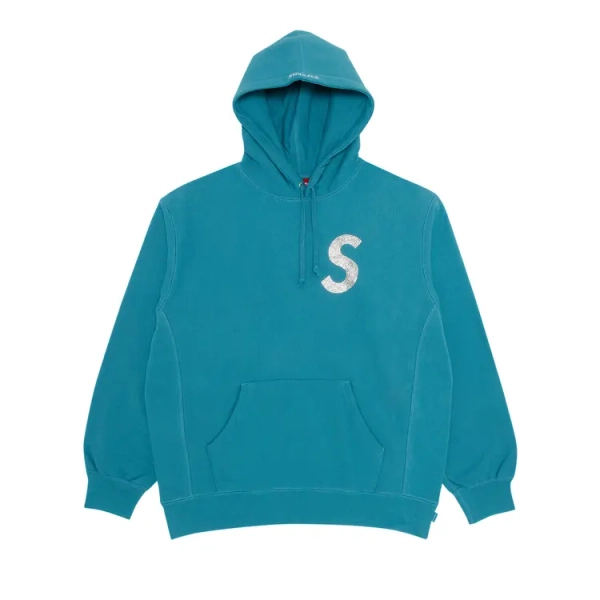 Buy Supreme x Swarovski S Logo Hooded Sweatshirt 'Light Aqua' - SS21SW40 LIGHT AQUA | GOAT