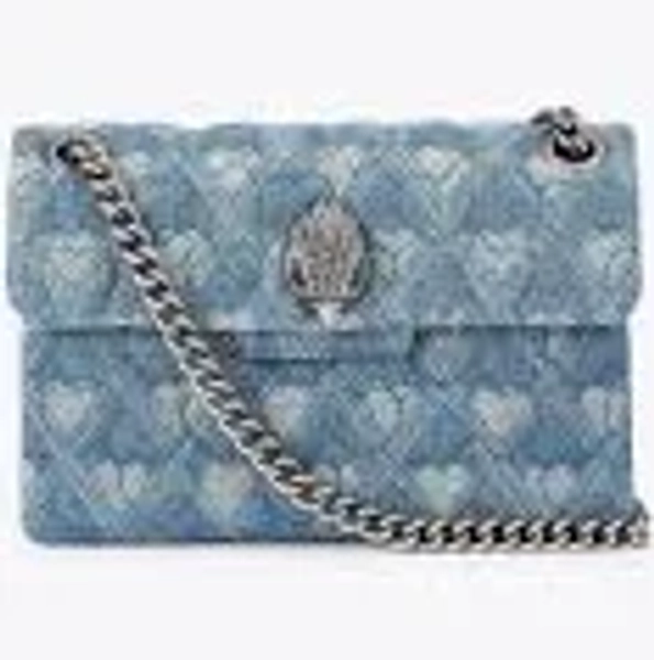 MINI KENSINGTON SOFT BAG Denim Heart Cross Body Bag by KURT GEIGER LONDON