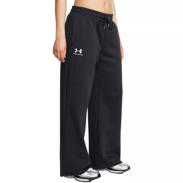 Under Armour Women's UA Icon Fleece Wide Leg Pants Black White