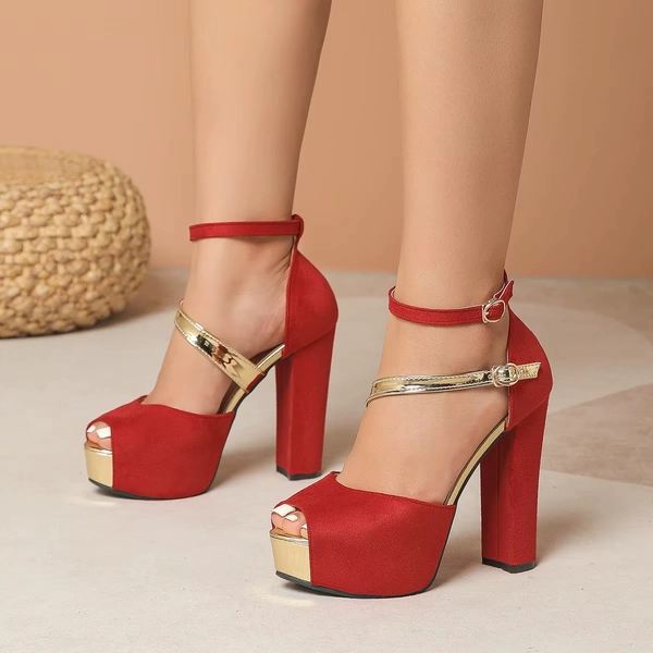 Women's Heels Plus Size New Sexy Peep Toe Ankle Straps High Heel Sandals 2026 Buckle Strap Waterproof Platform Chunky Pumps - AliExpress 322