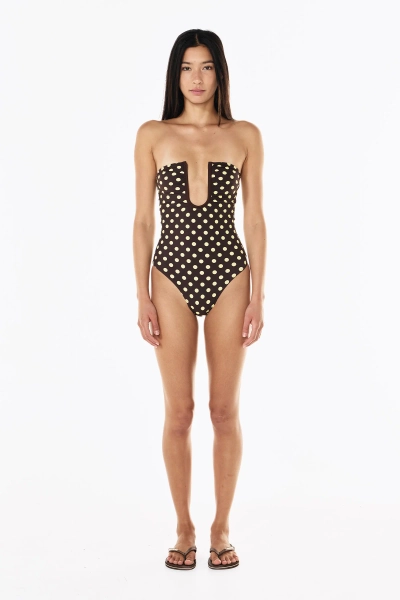 Peggy One Piece | Mocha Lemonade Polka - XS