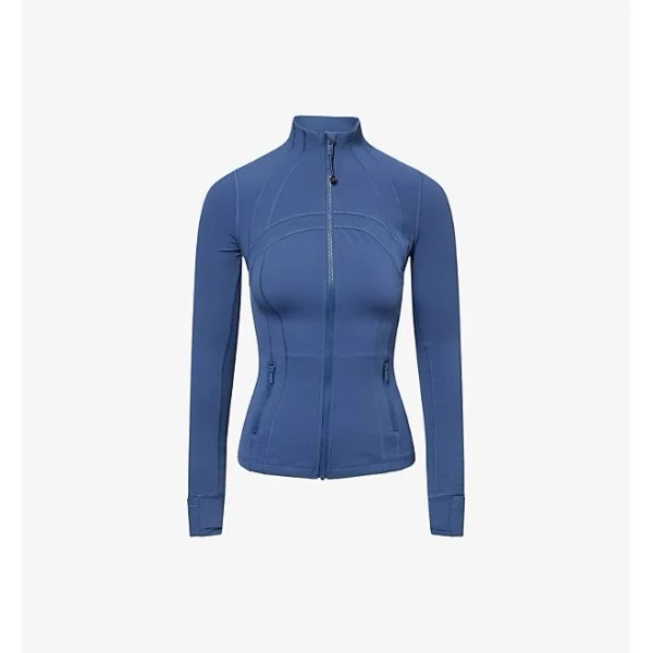 Lululemon Womens Blue Twill Define High-Neck Stretch-Woven Jacket 10