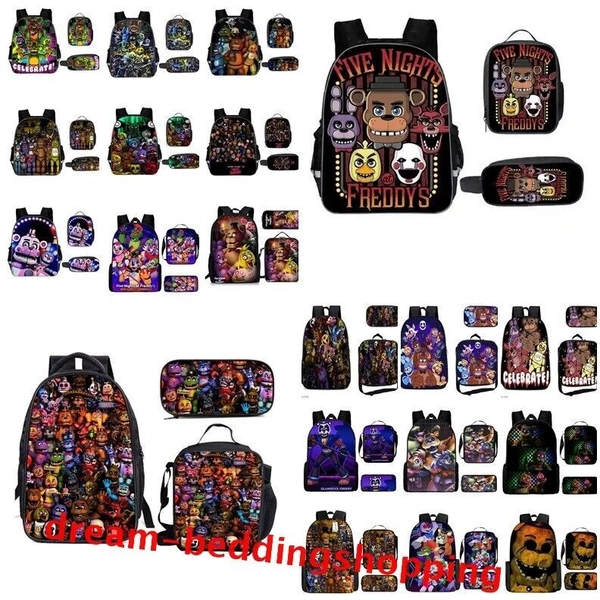 FNAF Five Nights at Freddy's Backpack Bookbag Insulated Lunch Bag Pencil Case UK
