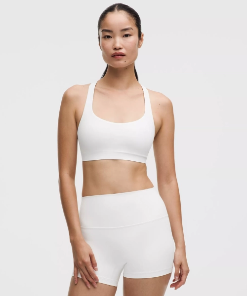 FlexyFlex Strappy Yoga Bra *Light Support, A-C Cups - White - L/XL