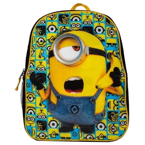 AI Accessory Innovations Minions Kids Backpack, 15" Girls & Boys Despicable Me School Bag, Black
