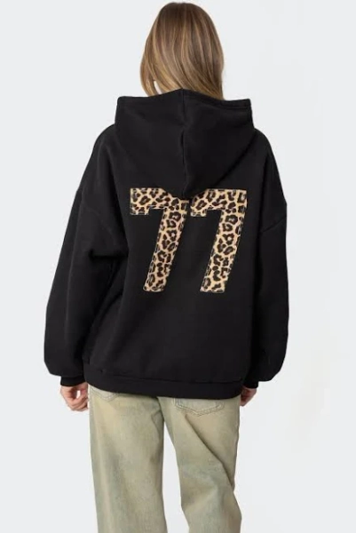 Edikted Women's Leopard 77 Oversized Hoodie