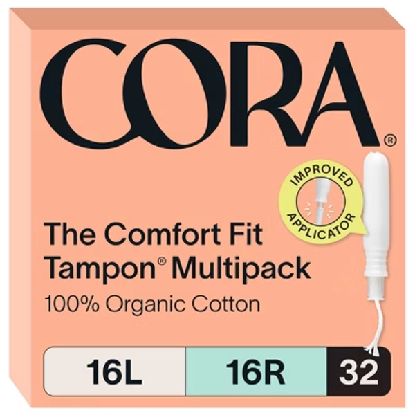 Cora Organic Cotton Tampons Multipack - Light/Regular Absorbency - 32ct