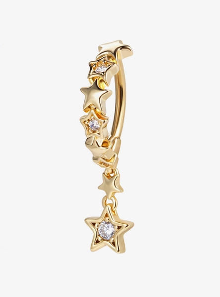14G Steel Gold Star Navel Hinged Clicker