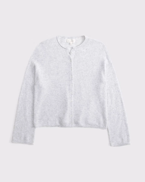 Merino Wool-Blend Roll Neck Cardigan