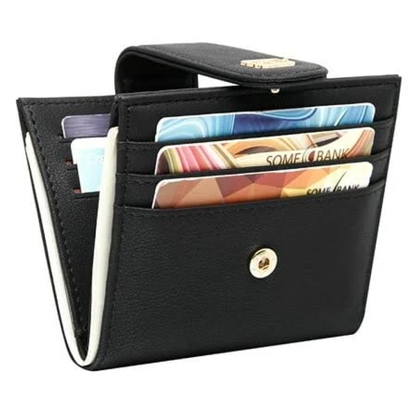 Badiya Women's Slim Minimalist Bifold Wallet with Zipper Coin Pocket