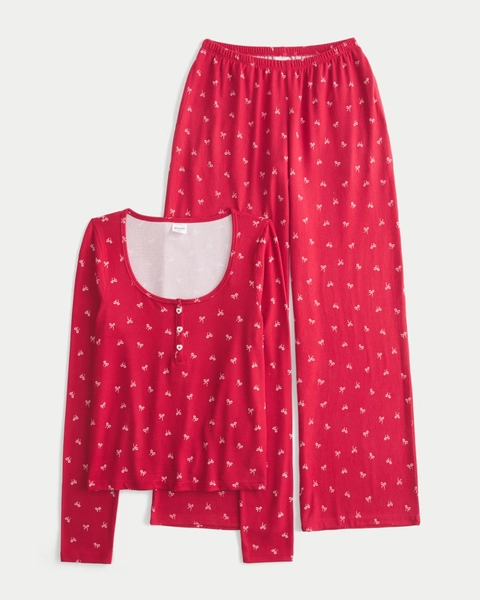Always Cozy Henley & Wide-Leg Pants Set