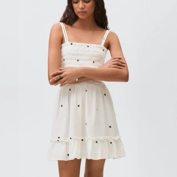 MANGO Teen Embroidered Cotton Dress