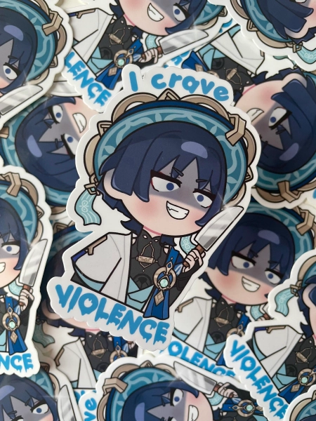 I Crave Violence Scaramouche Wanderer Genshin sticker / Vinyl Sticker