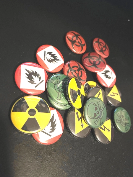 Hazard Symbol Pins: Punk Alt Grunge Accessories