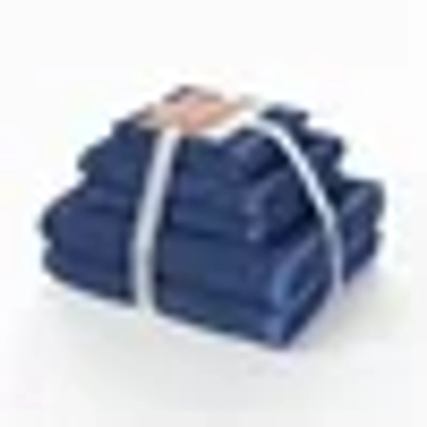 Beautiful by Drew Barrymore 6-Piece Textured Bath Towel Set, Soft 100% Cotton, Smokey Blue