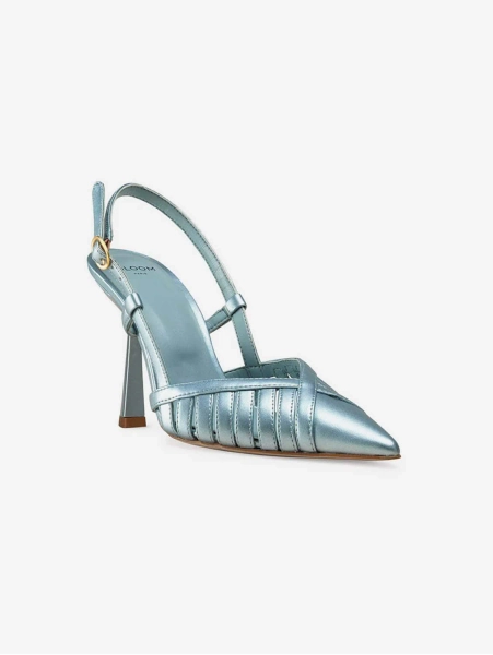 Lila Vegan Apple Leather Slingback Heels | Iridescent Blue - UK3 / EU36 / US5