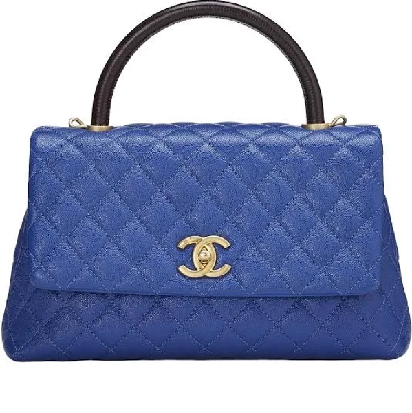 CHANEL Women's Quilted Caviar Coco Handle Bag