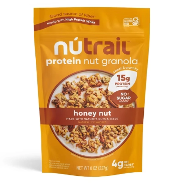 NuTrail Honey Nut Protein Granola - 8oz: Keto Certified, Certified Gluten-Free
