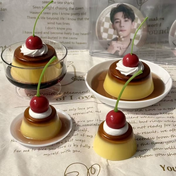 Cream Pudding Ornament Photo Props Desktop Birthday Gift with Tea Drop Glue Cute Girl Gift Room Decoration Retro Props Milk Girl - AliExpress 