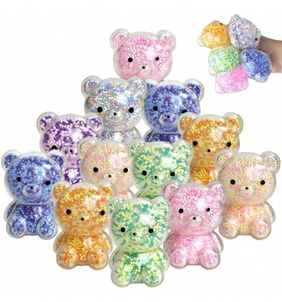 1/2/3/10pcs Cute Bear Squeeze Balls - Extra Large Mochi Squishy Toys - Adult Stress Relief Squeeze Balls, Random Styles And Colors, Birthday Party