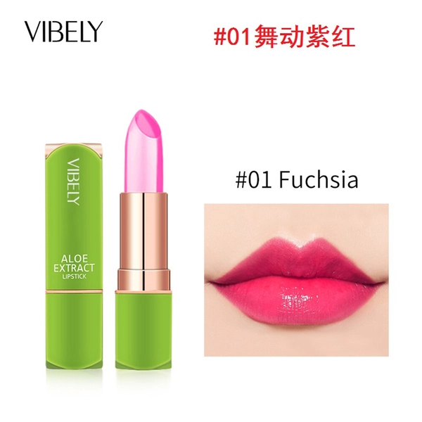 Magic Aloe Vera Lipstick Lip Balm Color Mood Changing Long Lasting -Moisturizing