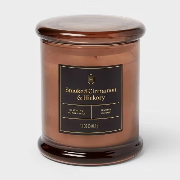 Wooden Wick Smoked Cinnamon and Hickory Jar Candle 12oz - Threshold™