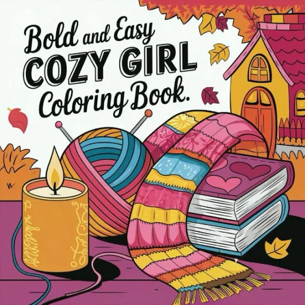 CoCo Wyo Cozy Girl Coloring Book PDF - 100 Printable Pages for Kids & Adults, Instant Digital Download, Bold and Easy Coloring Book