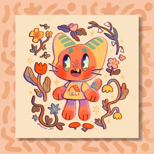 In the flowers - Square Art Print