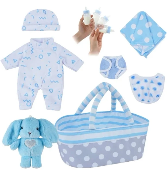 For 12 inch Reborn Baby Clothing Essentials-8pcs Gift Set Accessories