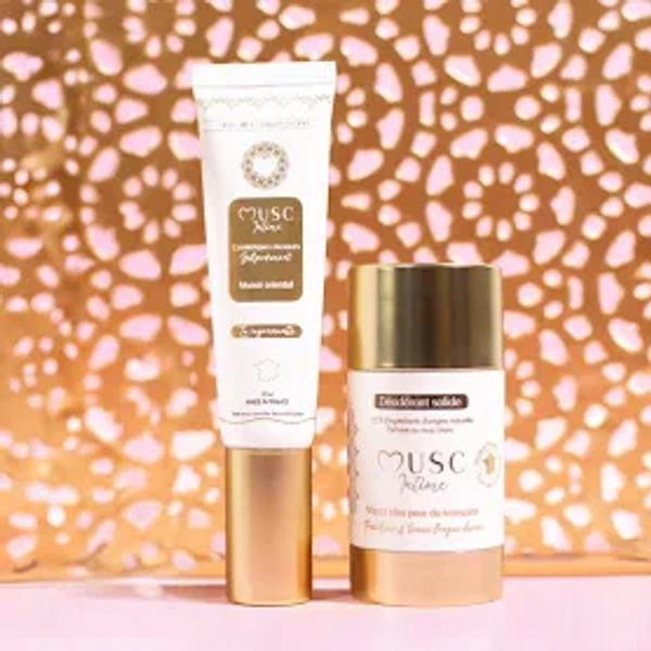 Duo Déodorant Naturel & Gel Intime Parfumé pour Femmes Parfum Monoï et Musc Blanc l Musc Intime