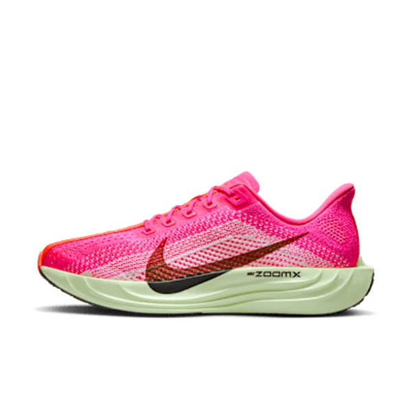 Nike Pegasus Plus Men's Road Running Shoes - Hyper Pink/Bright Crimson/Barely Volt/Sequoia - Size 6