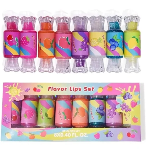 Cute Lip ss for , 6PCS Girls Lip ss Set with Shape of Candy, Assorted Flavors Lip Balm Party Favor Make-up for Girls and Teens Ages 8-12