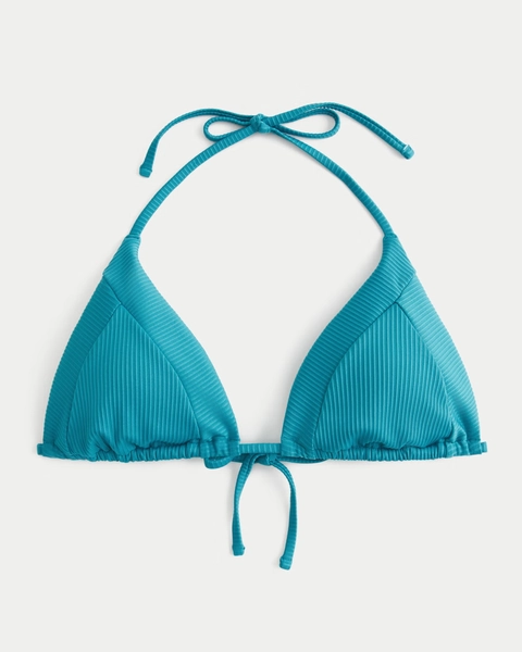 Ribbed Triangle Bikini Top