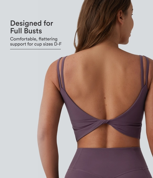 Halara UltraSculpt™ Double Straps Twisted Backless Cropped Built-in Bra Yoga Tank Top DD-F Cups