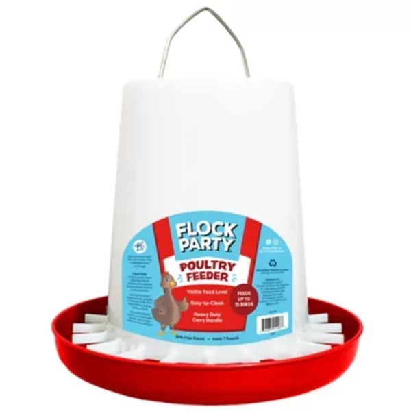 Flock Party 7 lb. 15-Bird Chicken Feeder