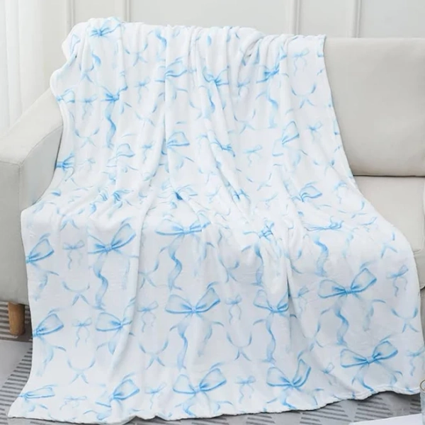 Pink Bow Throw Blanket