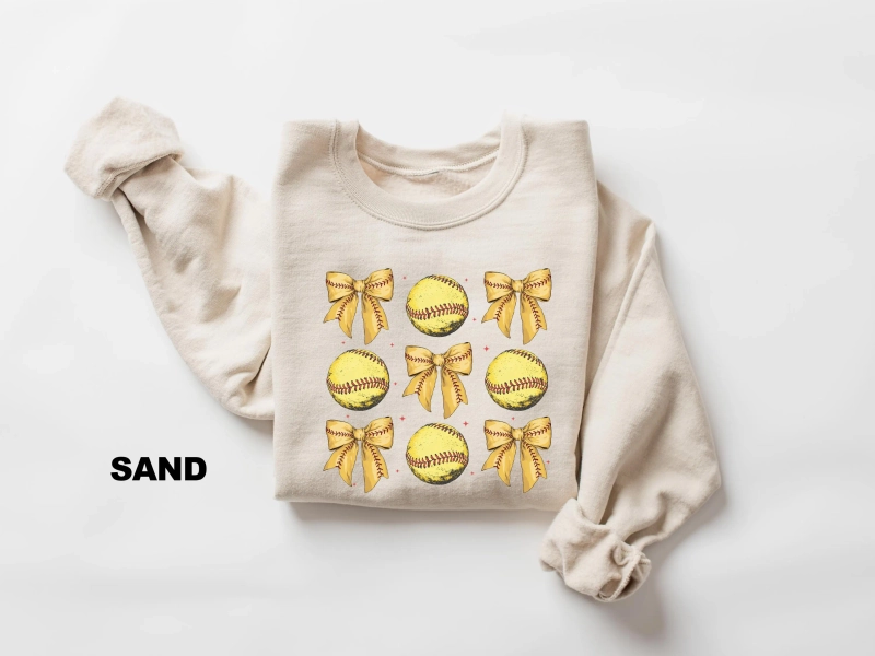 Retro Softball Sweatshirt, Coquette Softball Sweatshirt, Softball Bow Shirt, Softball Mom Shirt, Game Day Shirt, Fall Sports Season Outfit