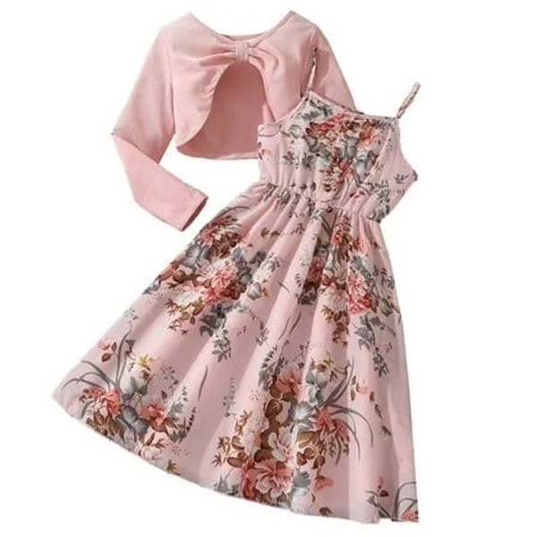 YeJammarp Girls Casual Outfits Set Floral Cami Dresses with Knit Cardigan Spring Summer Cute Clothes Tween Girl Lounge Set, Pink, 9 Years, Girl's