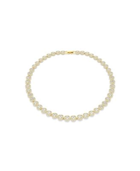 Una Angelic Round Cut White Gold-Tone Plated Tennis Necklace