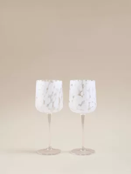 George Home White Confetti Wine Glass 2pk