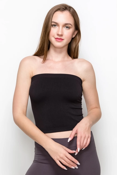 Kurve by Idea Seamless Medium Length Bandeau Strapless Tube Top Bra, Made in USA