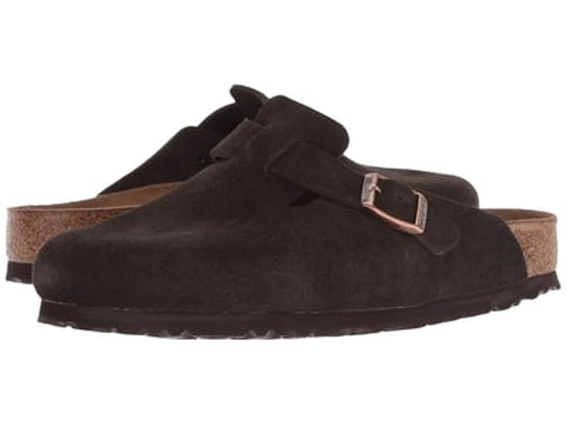Birkenstock Boston Soft Footbed - Suede (Unisex) (Mocha Suede) Clog Shoes